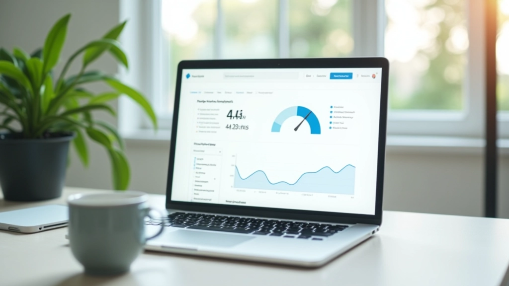 Computer scherm met analytics en performance metrics in minimalistisch design