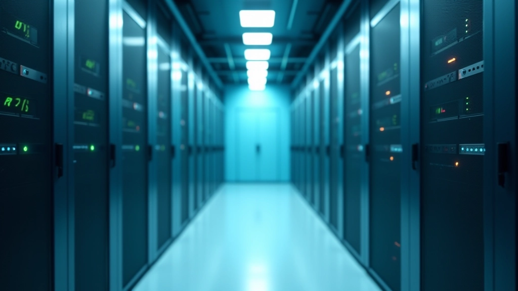 Eco-vriendelijke serverruimte met groene energie symbolen